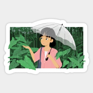 rainy day walk Sticker